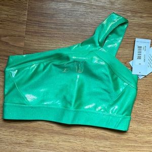 Heronie sport slick green one shoulder bra